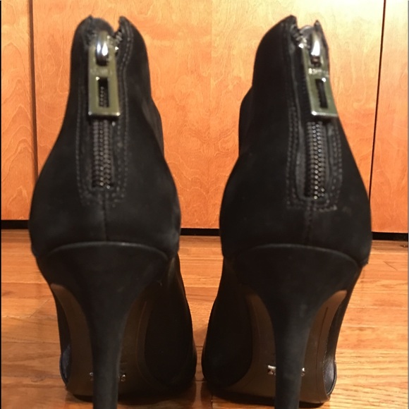 Schutz Pia Black Leather Mesh Booties - Picture 5 of 7